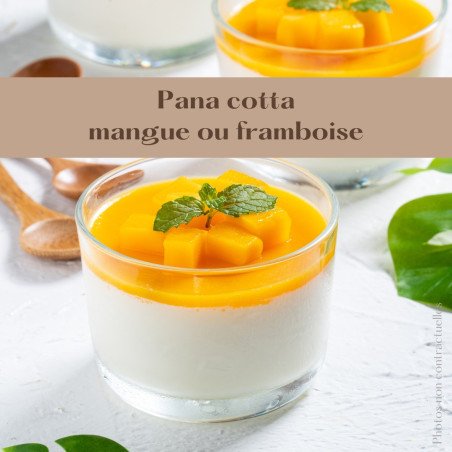 Pana cotta mangue ou framboise