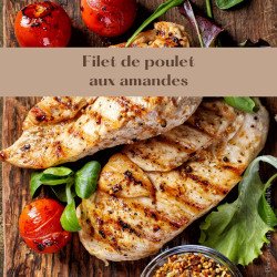 PLAT DU JOUR: Filet de poulet aux amandes, grating dauphinois parfumé à la noisette, haricots verts en persillade