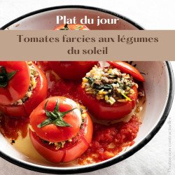 Végétarien: Tomates farcies aux  légumes du soleil
