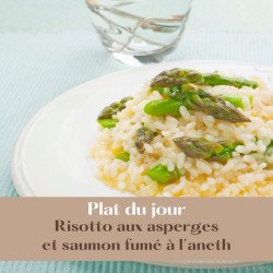 Risotto aux asperges et saumon fumé à l'aneth