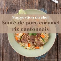 Sauté de porc au caramel, riz cantonnais