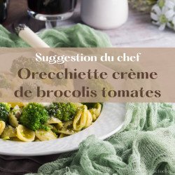 Orriechiete crème de Brocolis, tomates séchées et confites
