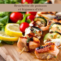 Brochette de poisson et légumes d'été